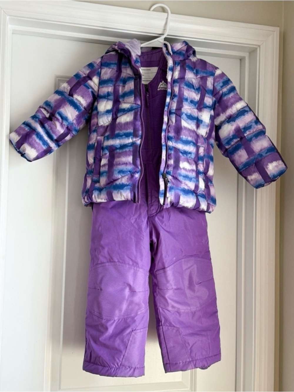 Girls' Snozu Purple Tie-Dye Winter Snowsuit Jacket & Bib Pants